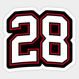 Number Twenty Eight 28 Sticker